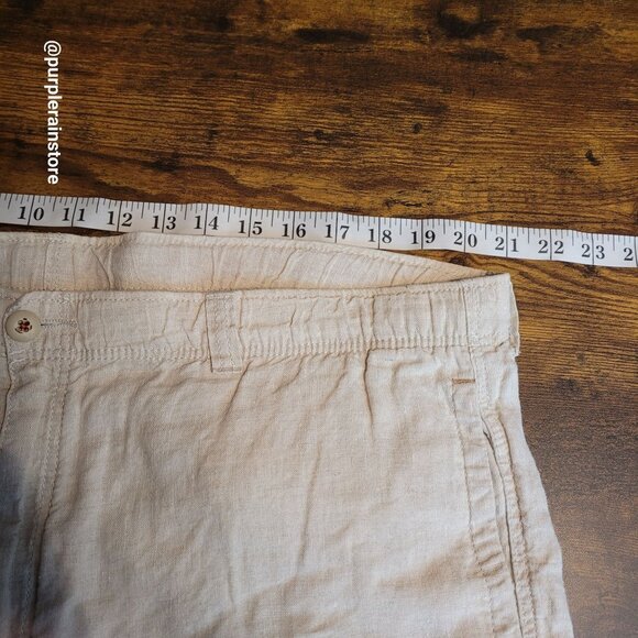 Tommy Bahama Linen Cargo Pants L Relaxed Straight Stone Beige Coastal - Picture 6 of 10